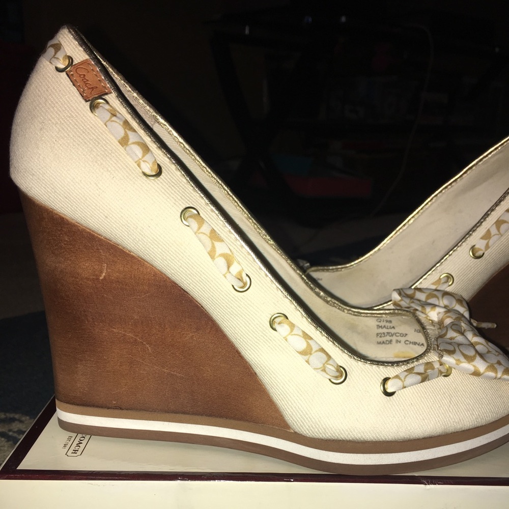 Beautiful coach wedges!